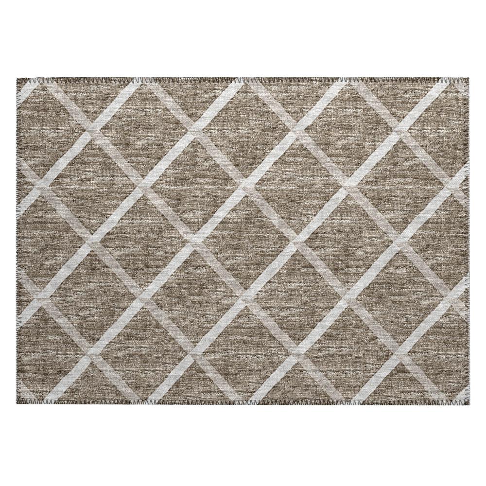 Indoor/Outdoor York YO1 Taupe Washable 1'8" x 2'6" Rug. Picture 1