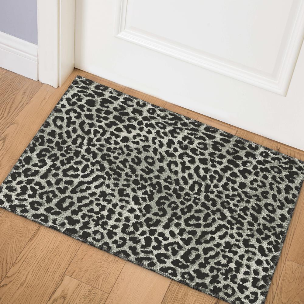 Indoor/Outdoor Mali ML2 Midnight Washable 1'8" x 2'6" Rug. Picture 2