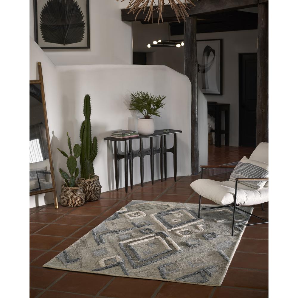 Contemporary Rectangle Area Rug, Blue, 5' X 8'. Picture 9