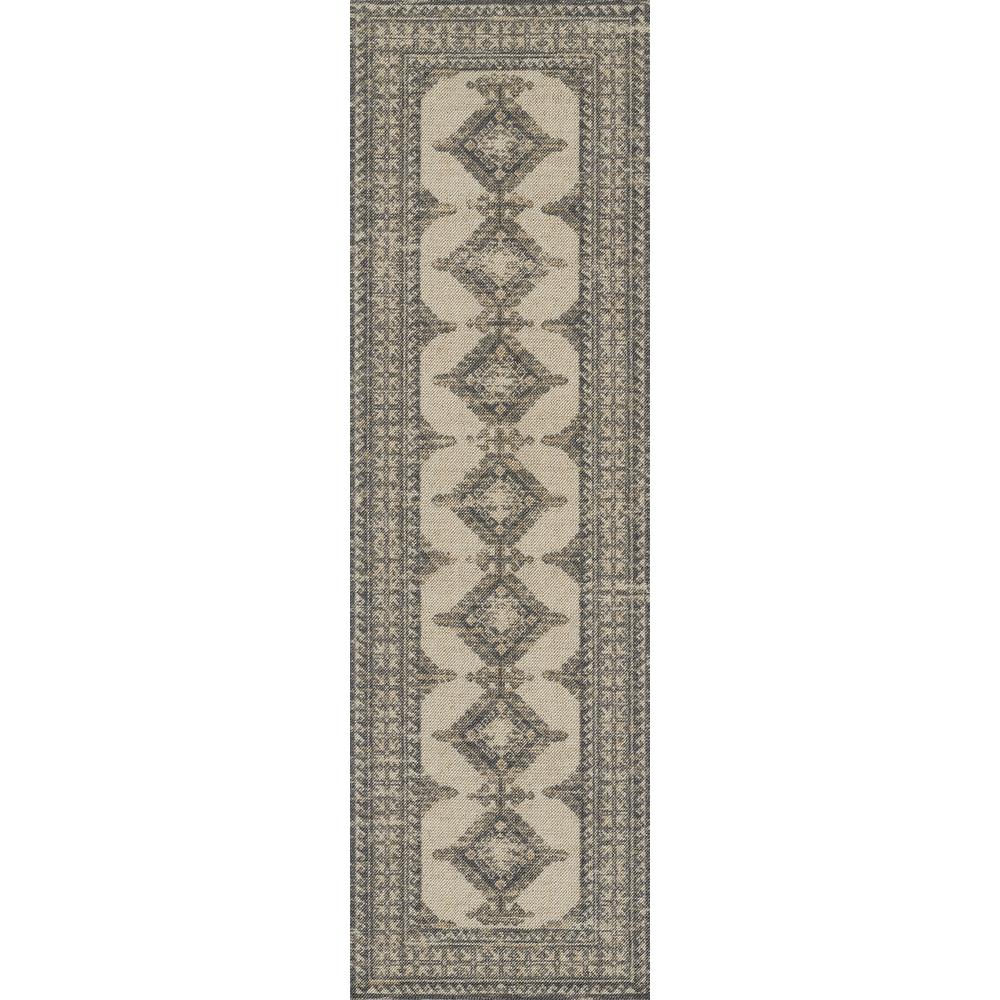 Traditional Runner Area Rug, Charcoal, 2'3" X 7'6" Runner. Picture 5