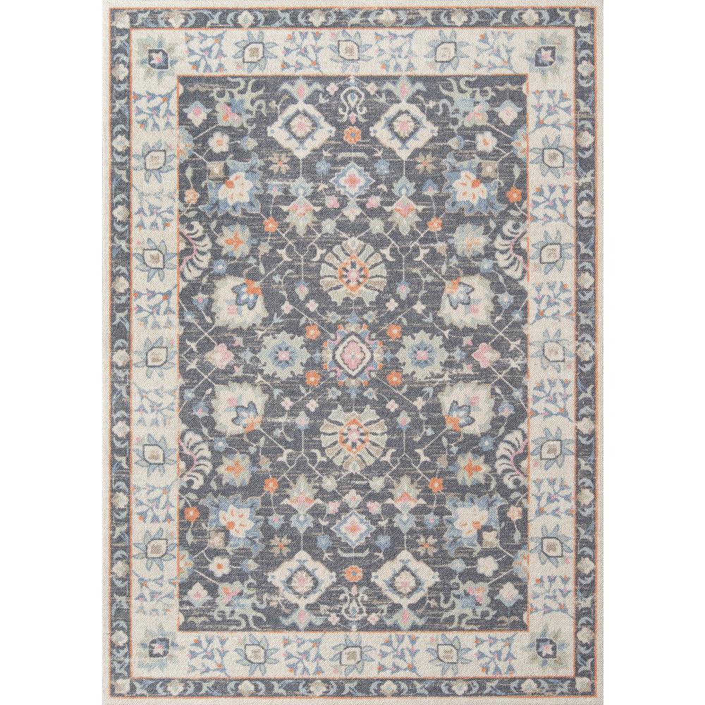 Traditional Runner Area Rug, Charcoal, 2'3" X 7'6" Runner. Picture 1