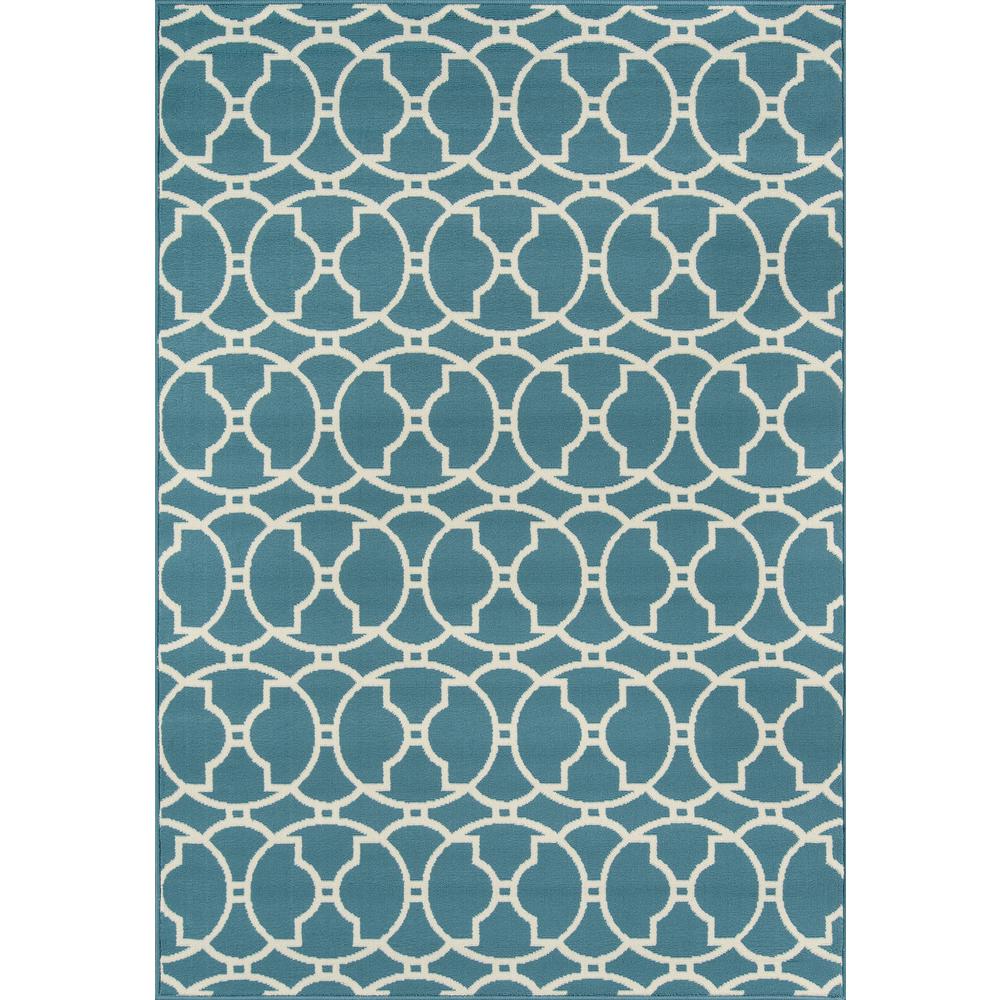 Contemporary Rectangle Area Rug, Blue, 2'3" X 4'6". Picture 1
