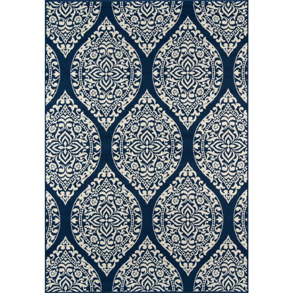 Contemporary Rectangle Area Rug, Navy, 2'3" X 4'6". Picture 1