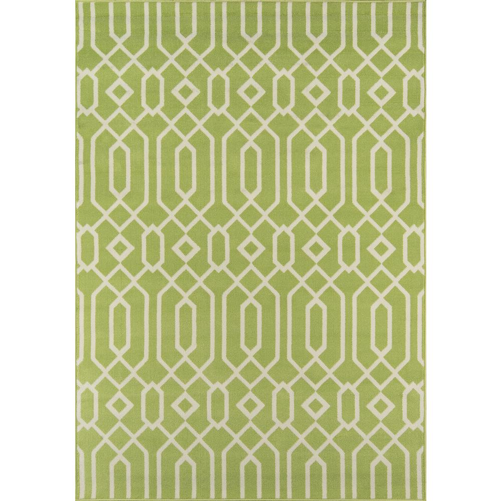 Contemporary Rectangle Area Rug, Green, 2'3" X 4'6". Picture 1