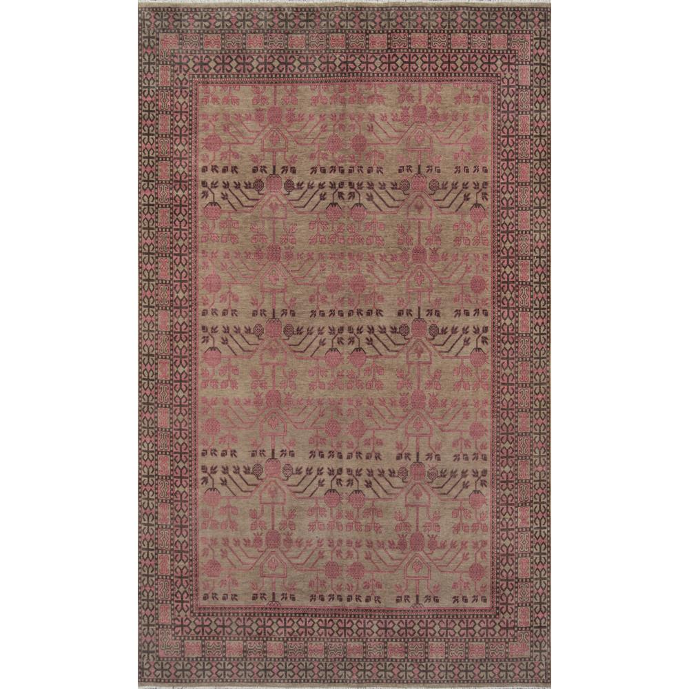 Traditional Rectangle Area Rug, Pink, 3'9" X 5'9". Picture 1