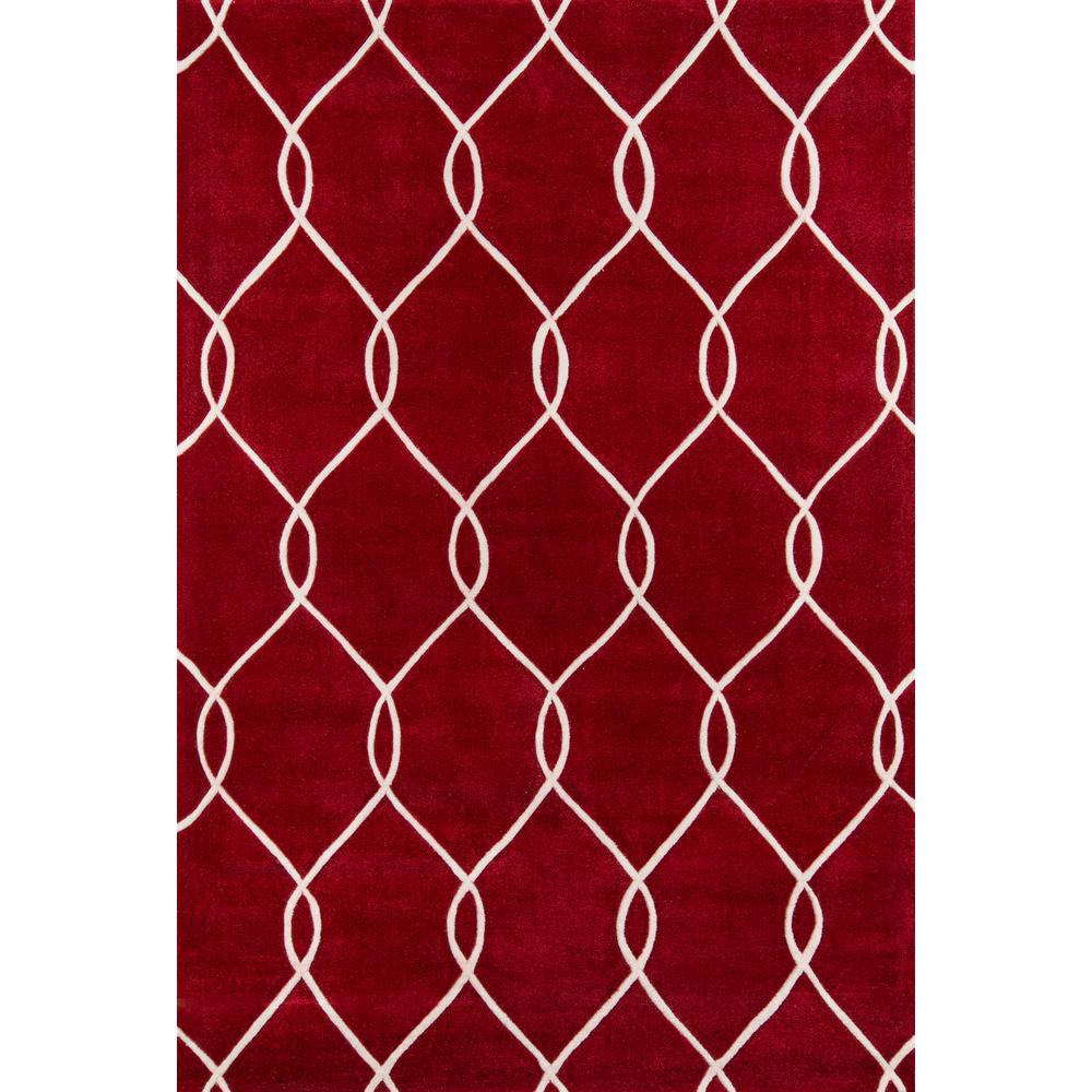 Contemporary Runner Area Rug, Red, 2'3" X 8' Runner. Picture 1