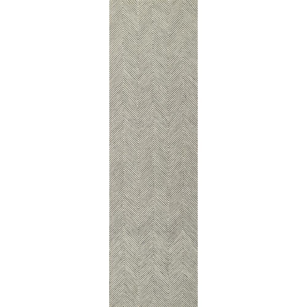 Contemporary Runner Area Rug, Grey, 2'3" X 8' Runner. Picture 5