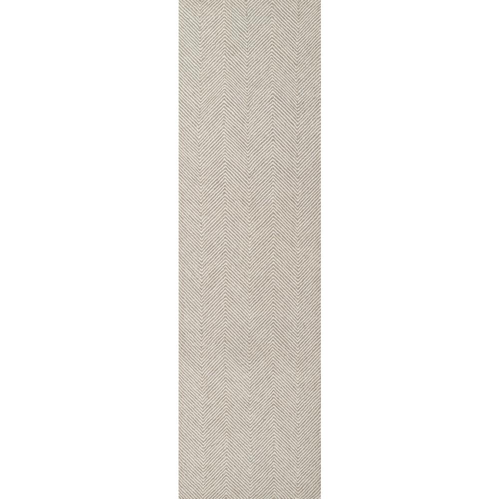 Contemporary Runner Area Rug, Taupe, 2'3" X 8' Runner. Picture 5