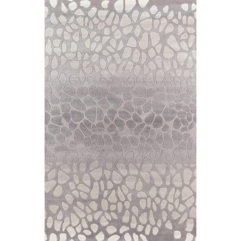 Contemporary Rectangle Area Rug, Silver, 3'6" X 5'6". Picture 1
