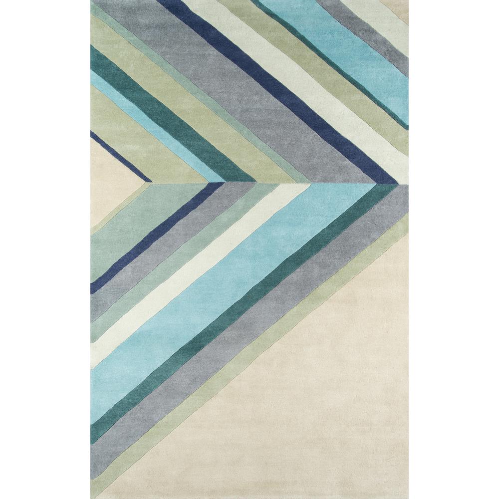 Contemporary Rectangle Area Rug, Blue, 3'6" X 5'6". Picture 1
