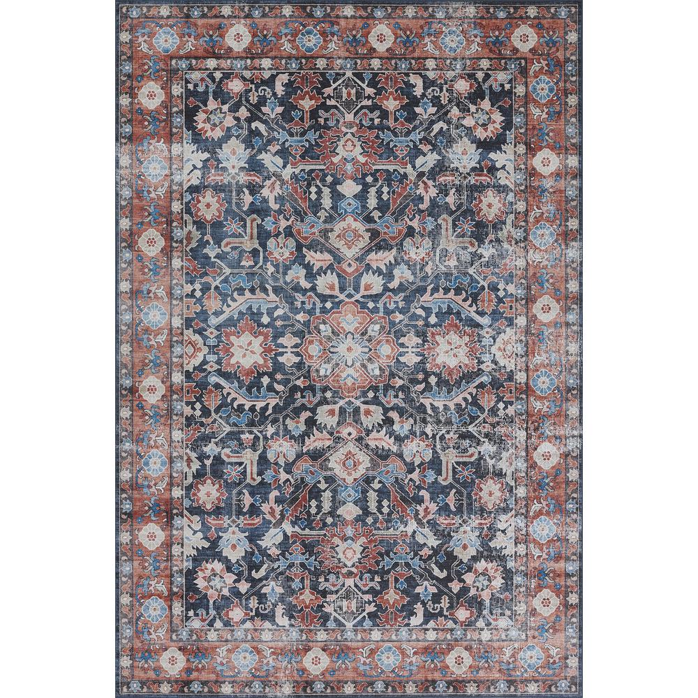 Transitional Rectangle Area Rug, Navy, 2' X 3'. Picture 1