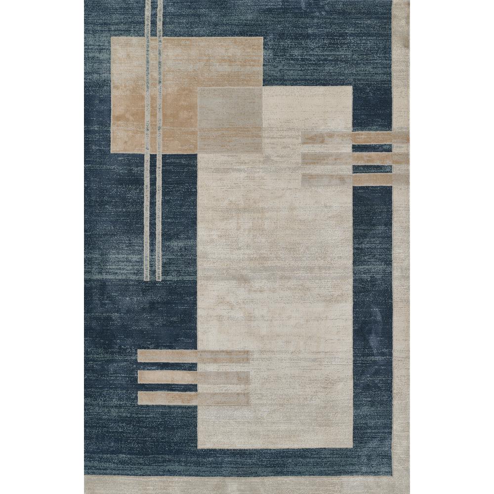 Contemporary Runner Area Rug, Blue, 2'2" X 7'7" Runner. Picture 1