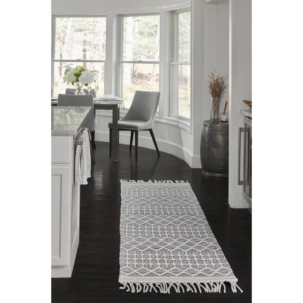 Contemporary Runner Area Rug, Black, 2'3" X 8' Runner. Picture 11