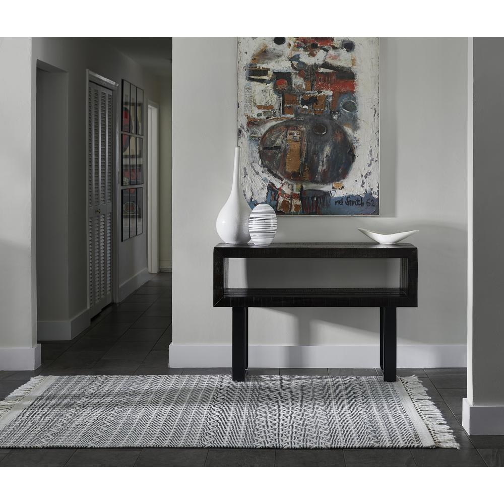 Contemporary Runner Area Rug, Black, 2'3" X 8' Runner. Picture 9