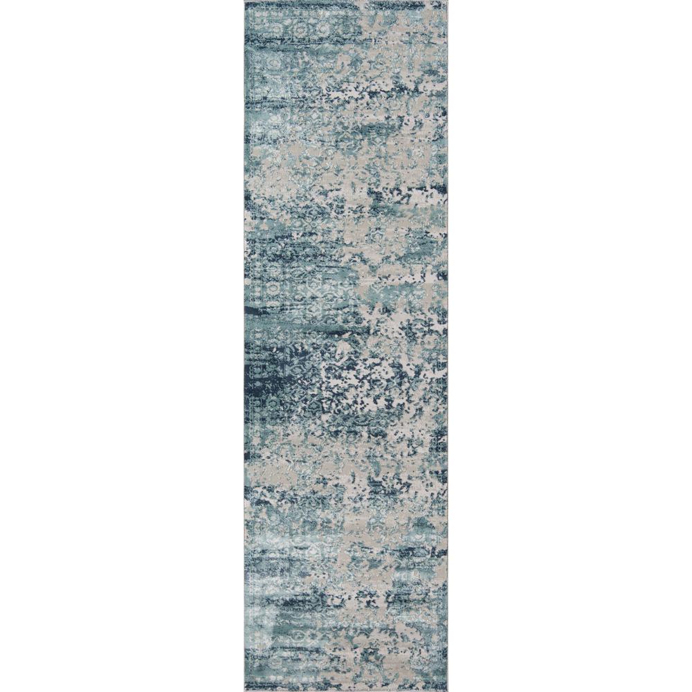 Traditional Runner Area Rug, Blue, 2'2" X 7'7" Runner. Picture 6