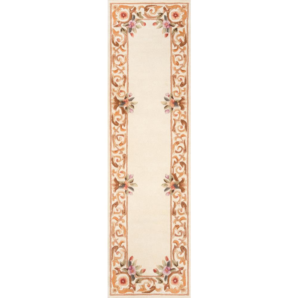 Transitional Rectangle Area Rug, Ivory, 5' X 8'. Picture 1