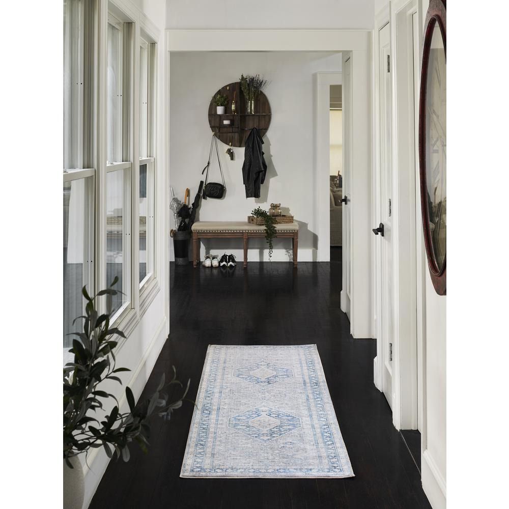 Traditional Runner Area Rug, Blue, 2'6" X 8' Runner. Picture 12