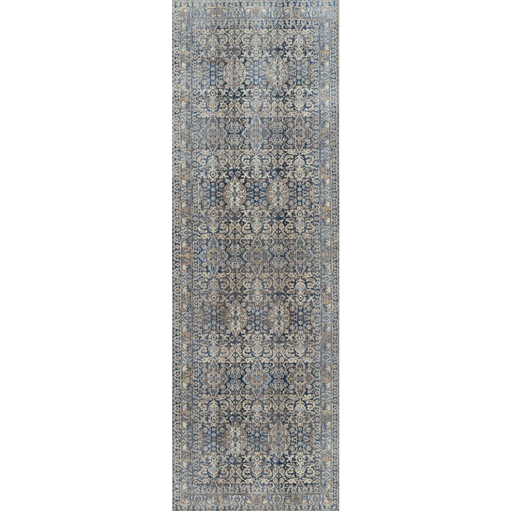 Traditional Runner Area Rug, Blue, 2'6" X 8' Runner. Picture 5