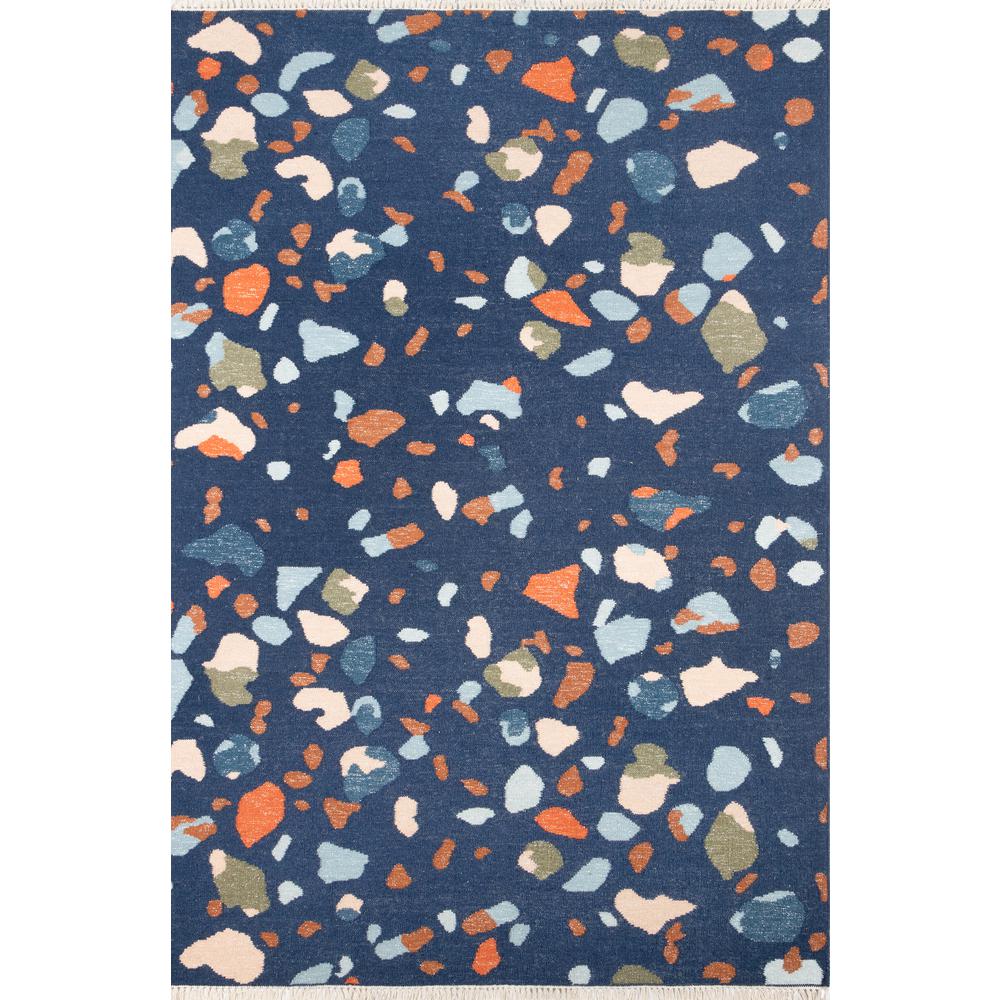 Contemporary Runner Area Rug, Navy, 2'3" X 8' Runner. Picture 1