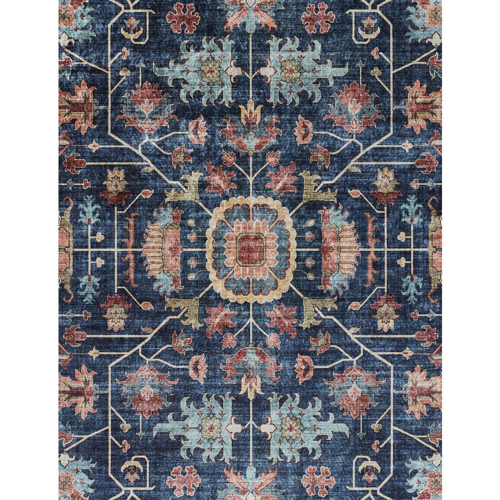 Traditional Runner Area Rug, Navy, 2'3" X 8' Runner. Picture 6