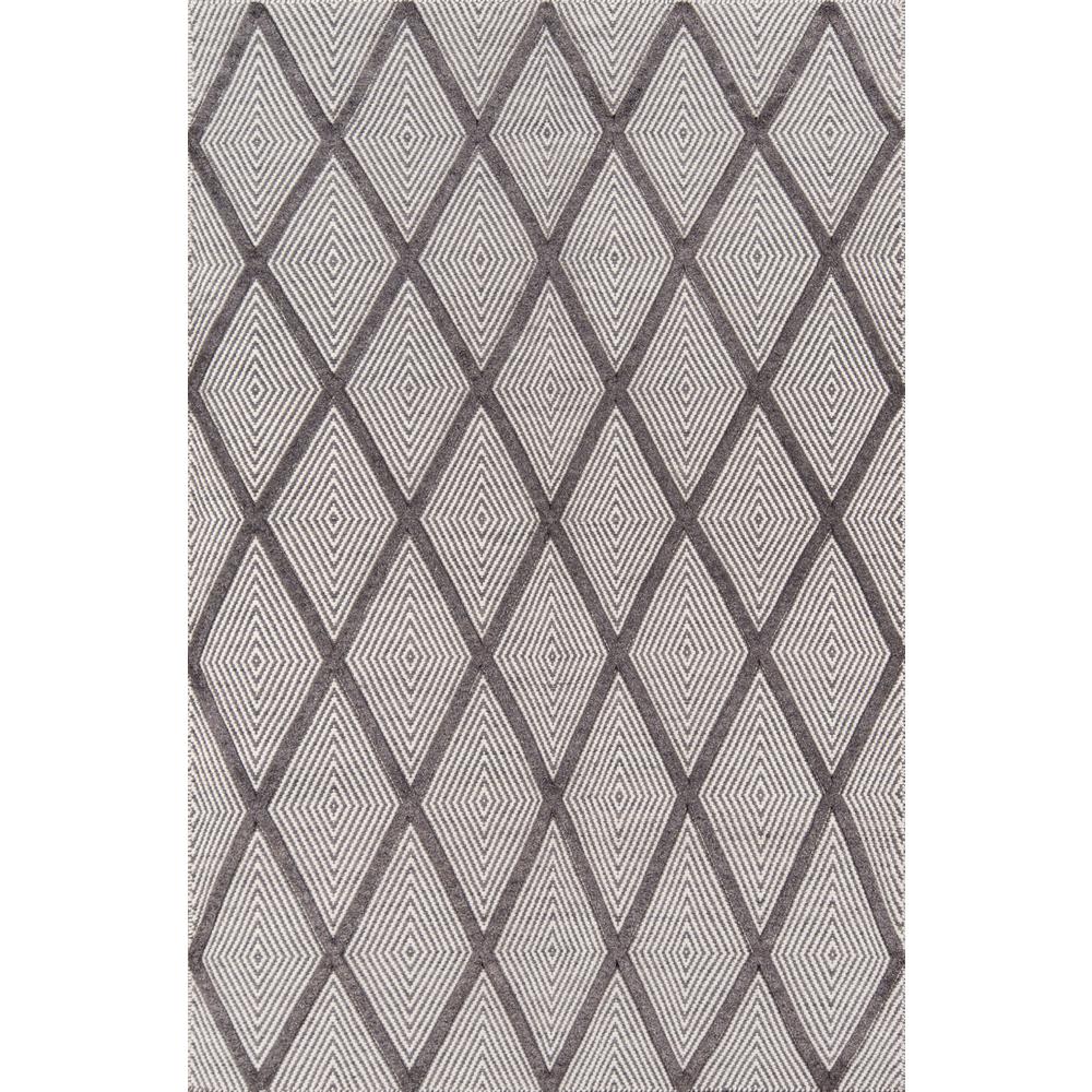 Modern Rectangle Area Rug, Charcoal, 3'9" X 5'9". Picture 1