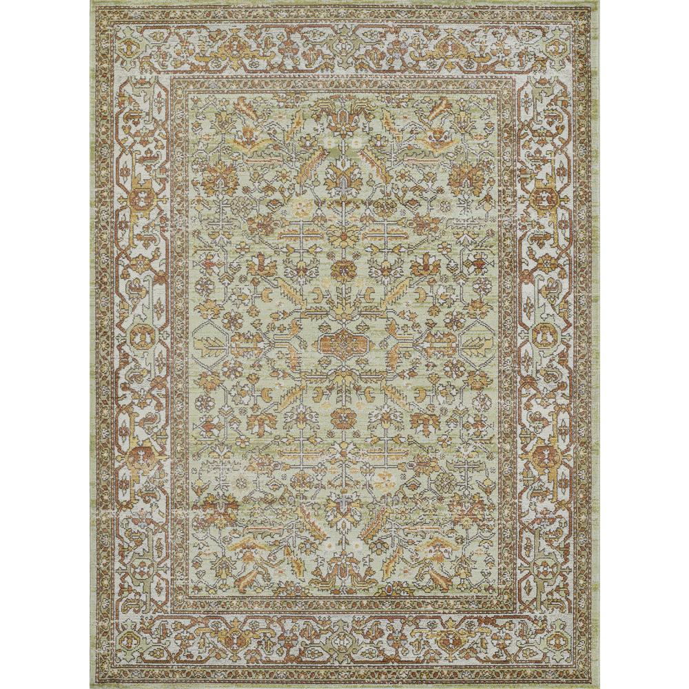 Traditional Runner Area Rug, Sage, 2'7" X 8' Runner. Picture 1