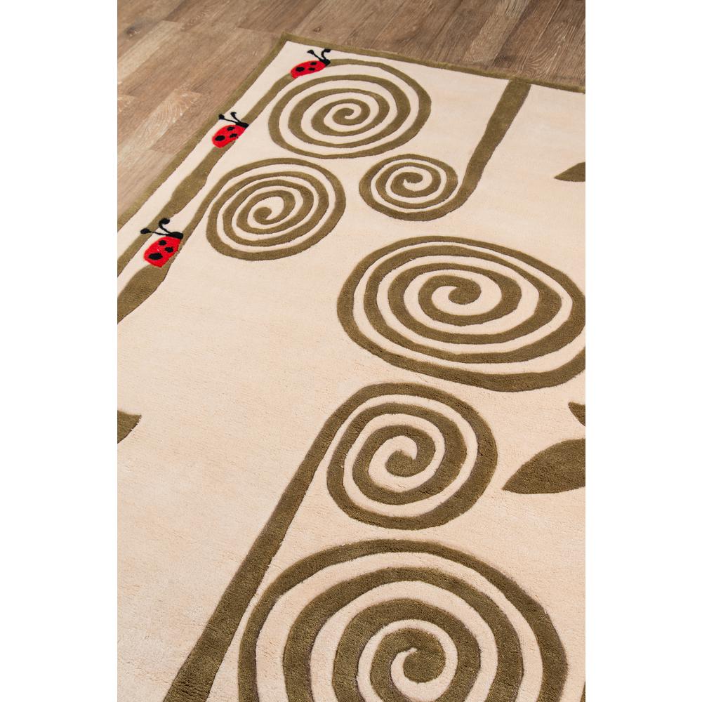 Contemporary Rectangle Area Rug, Ivory, 3' X 5'. Picture 2