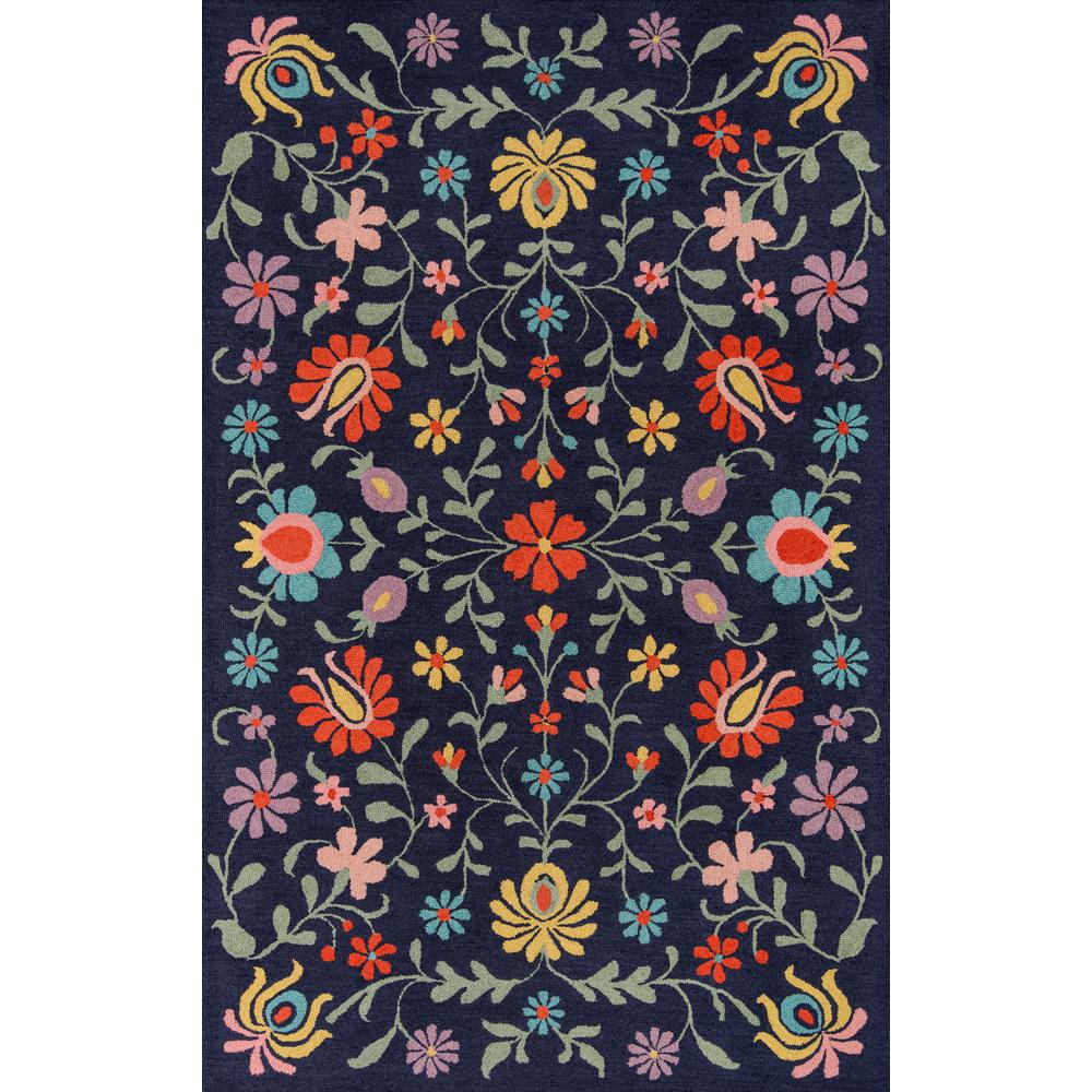 Casual Runner Area Rug, Navy, 2'3" X 8' Runner. Picture 1