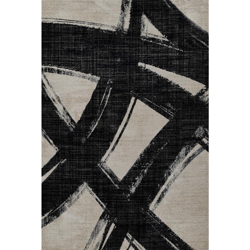 Contemporary Runner Area Rug, Ivory, 2'3" X 7'6" Runner. Picture 1