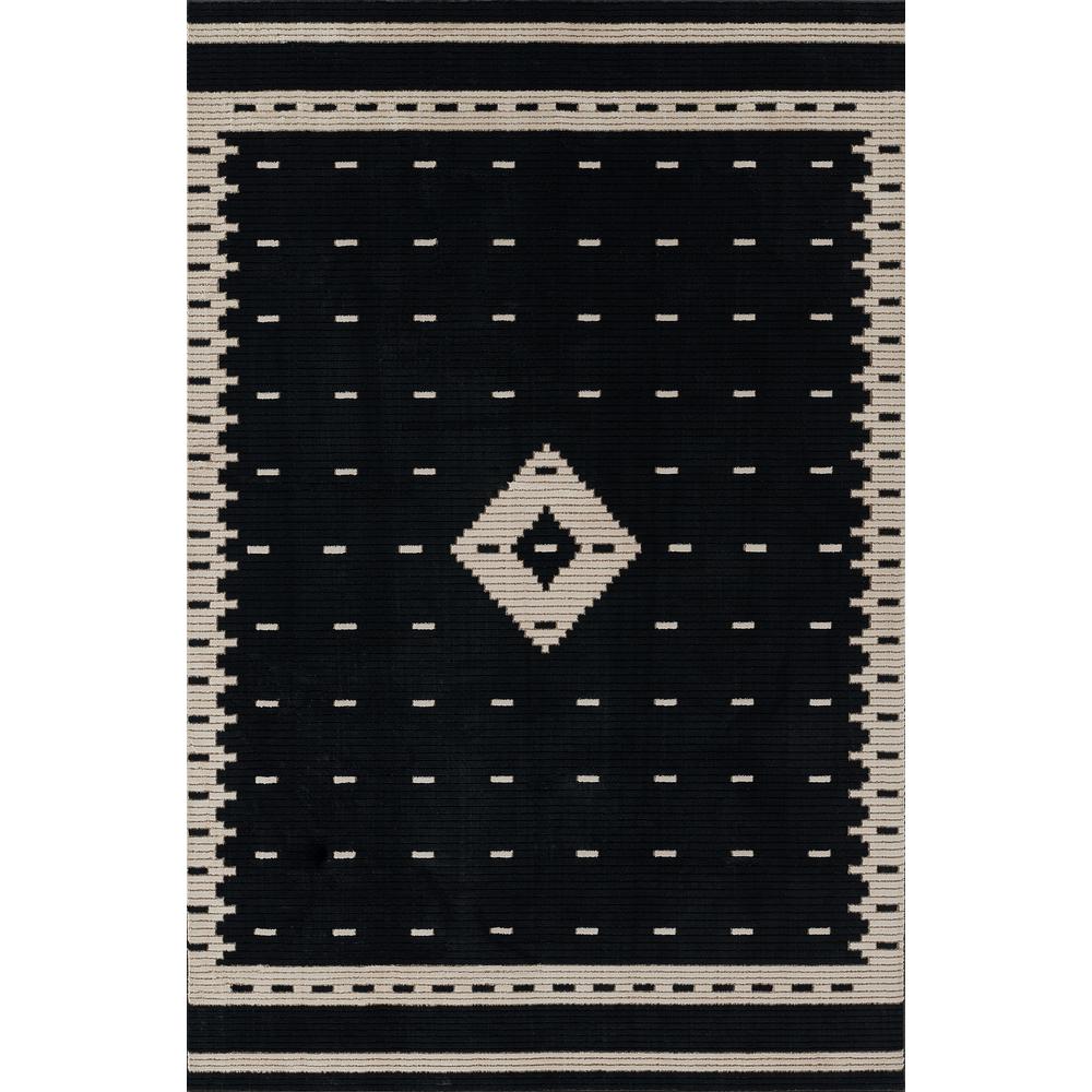 Contemporary Runner Area Rug, Black, 2'3" X 7'6" Runner. Picture 1