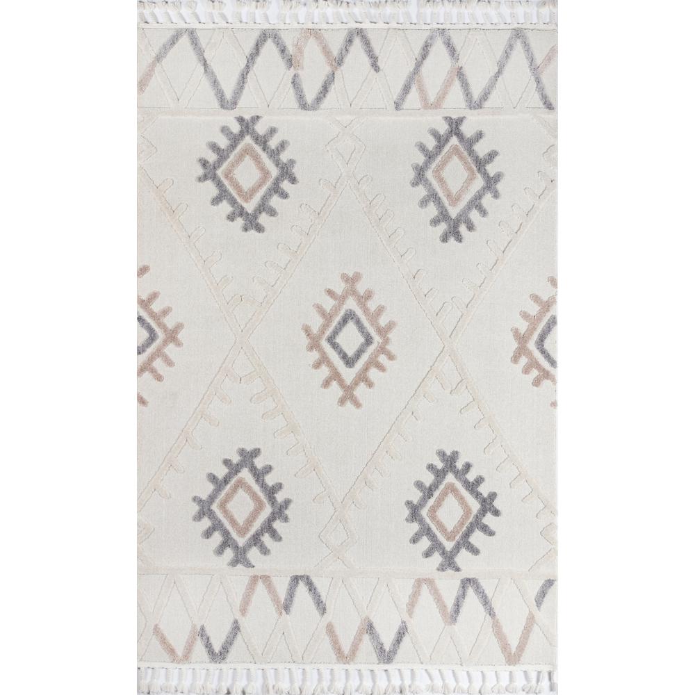 Contemporary Runner Area Rug, Ivory, 2'3" X 8' Runner. Picture 1
