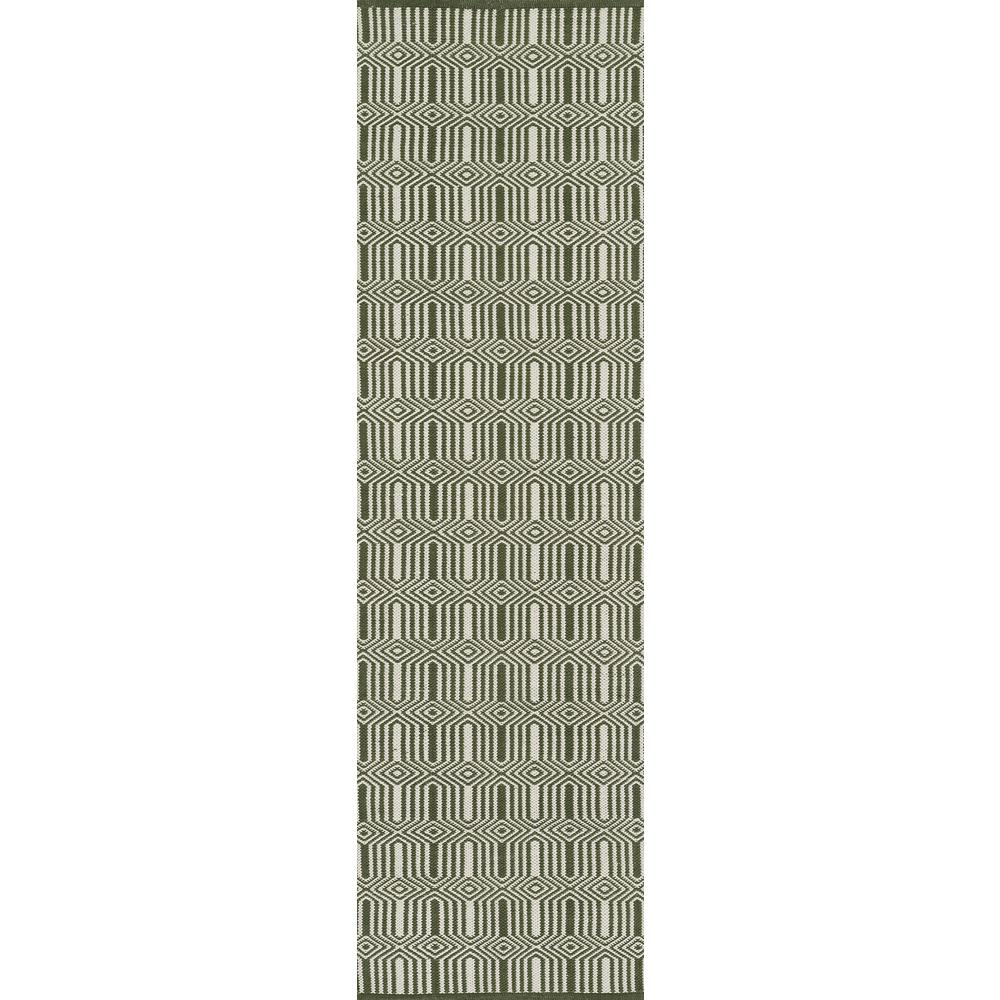 Contemporary Runner Area Rug, Green, 2'3" X 8' Runner. Picture 5