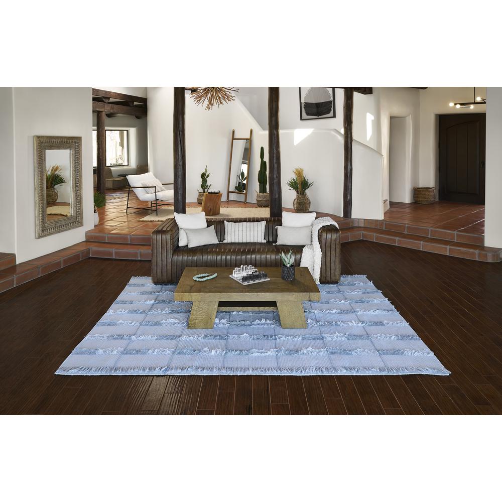 Contemporary Runner Area Rug, Blue, 2'3" X 8' Runner. Picture 9