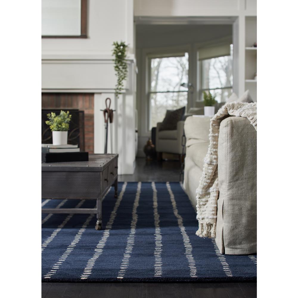 Contemporary Runner Area Rug, Navy, 2'6" X 8' Runner. Picture 11