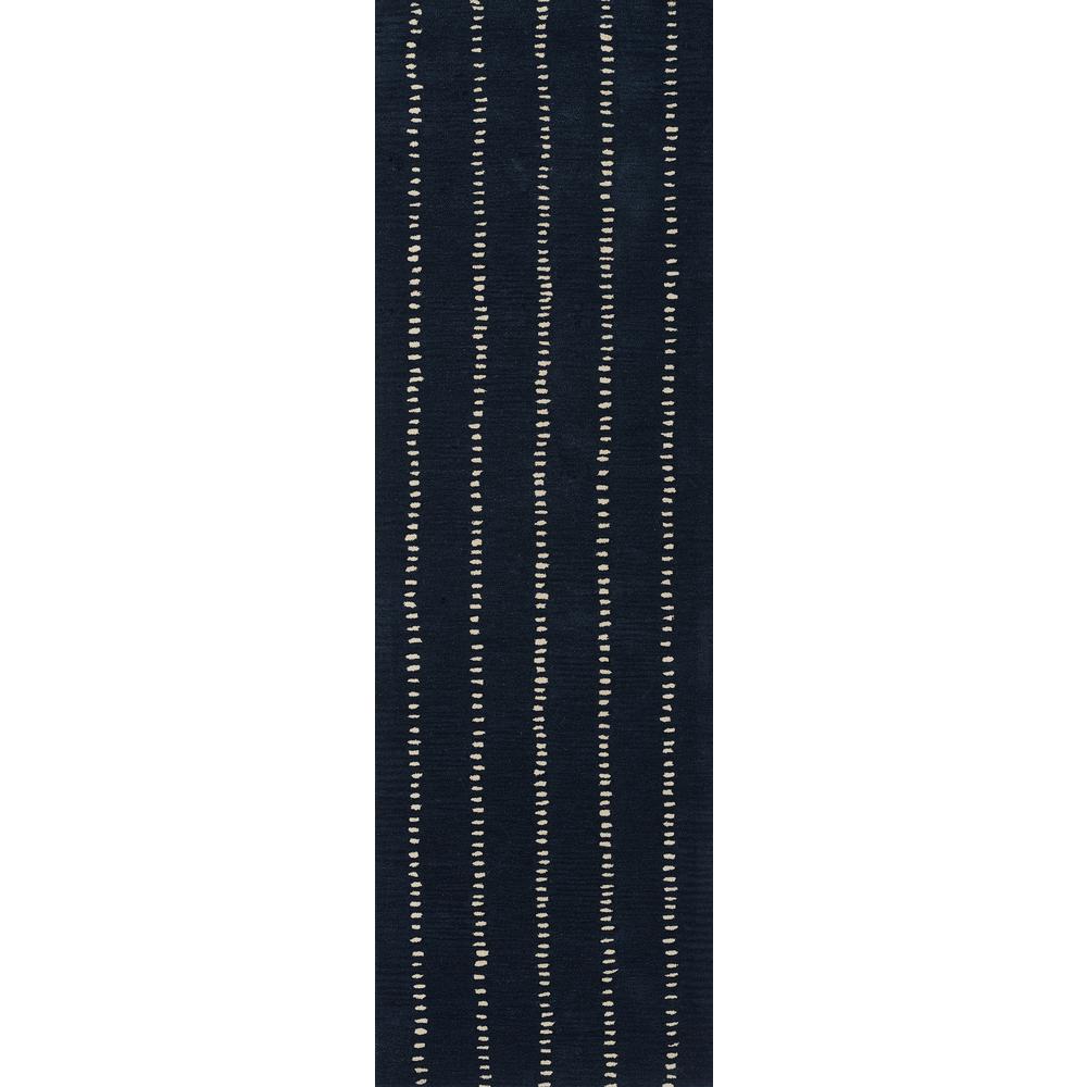 Contemporary Runner Area Rug, Navy, 2'6" X 8' Runner. Picture 5
