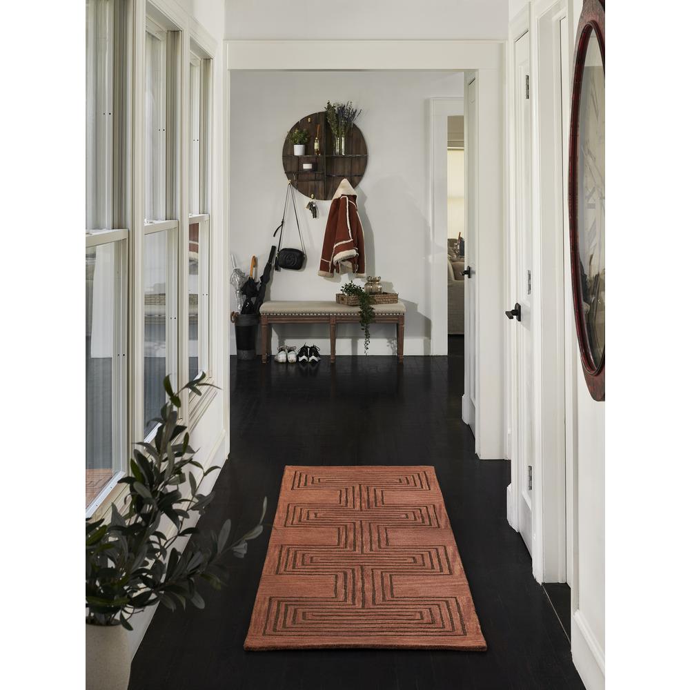 Contemporary Runner Area Rug, Copper, 2'6" X 8' Runner. Picture 12