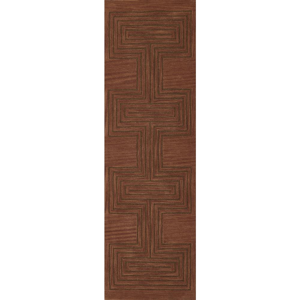Contemporary Runner Area Rug, Copper, 2'6" X 8' Runner. Picture 5