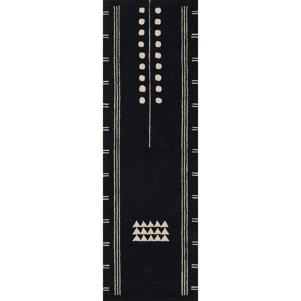 Contemporary Runner Area Rug, Navy, 2'6" X 8' Runner. Picture 5
