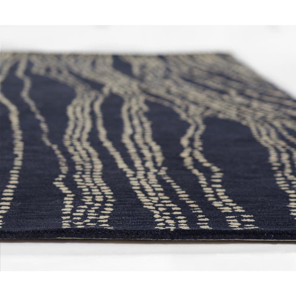 Contemporary Runner Area Rug, Navy, 2'6" X 8' Runner. Picture 6