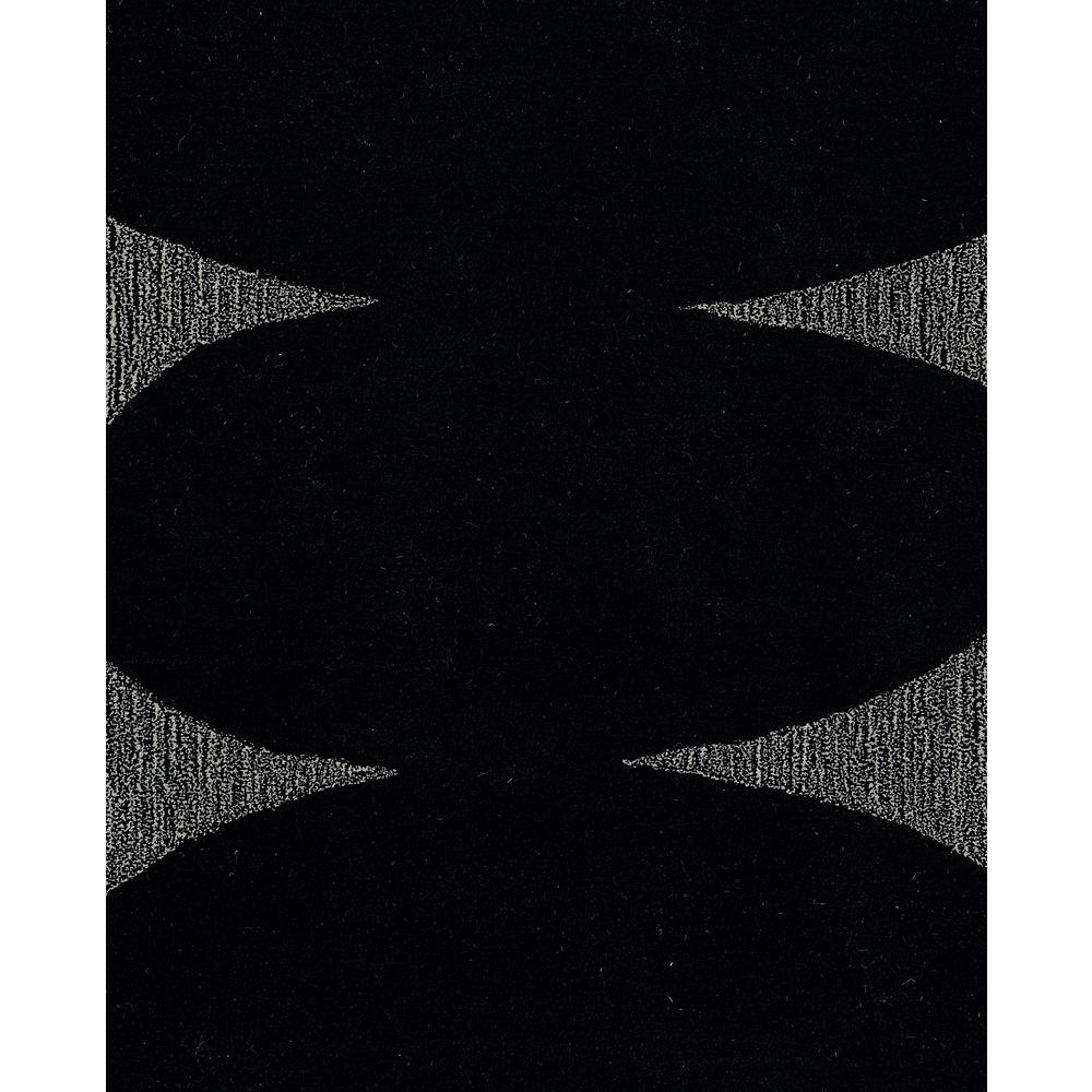 Contemporary Runner Area Rug, Black, 2'6" X 8' Runner. Picture 6