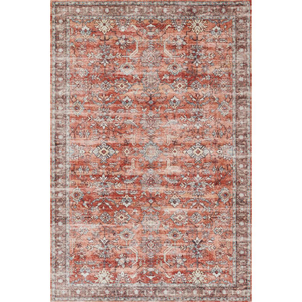 Traditional Rectangle Area Rug, Copper, 2'3" X 7'6" Runner. Picture 1