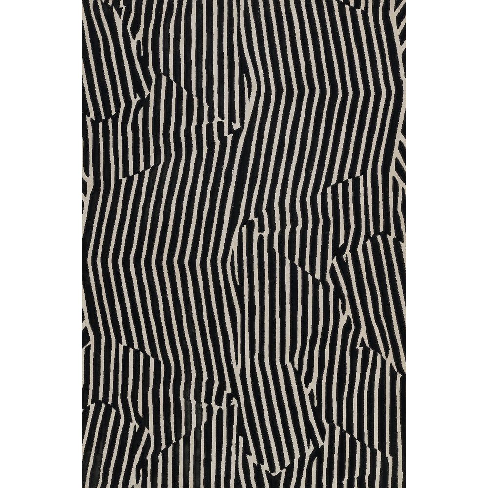 Contemporary Runner Area Rug, Black, 2'3" X 7'6" Runner. Picture 1