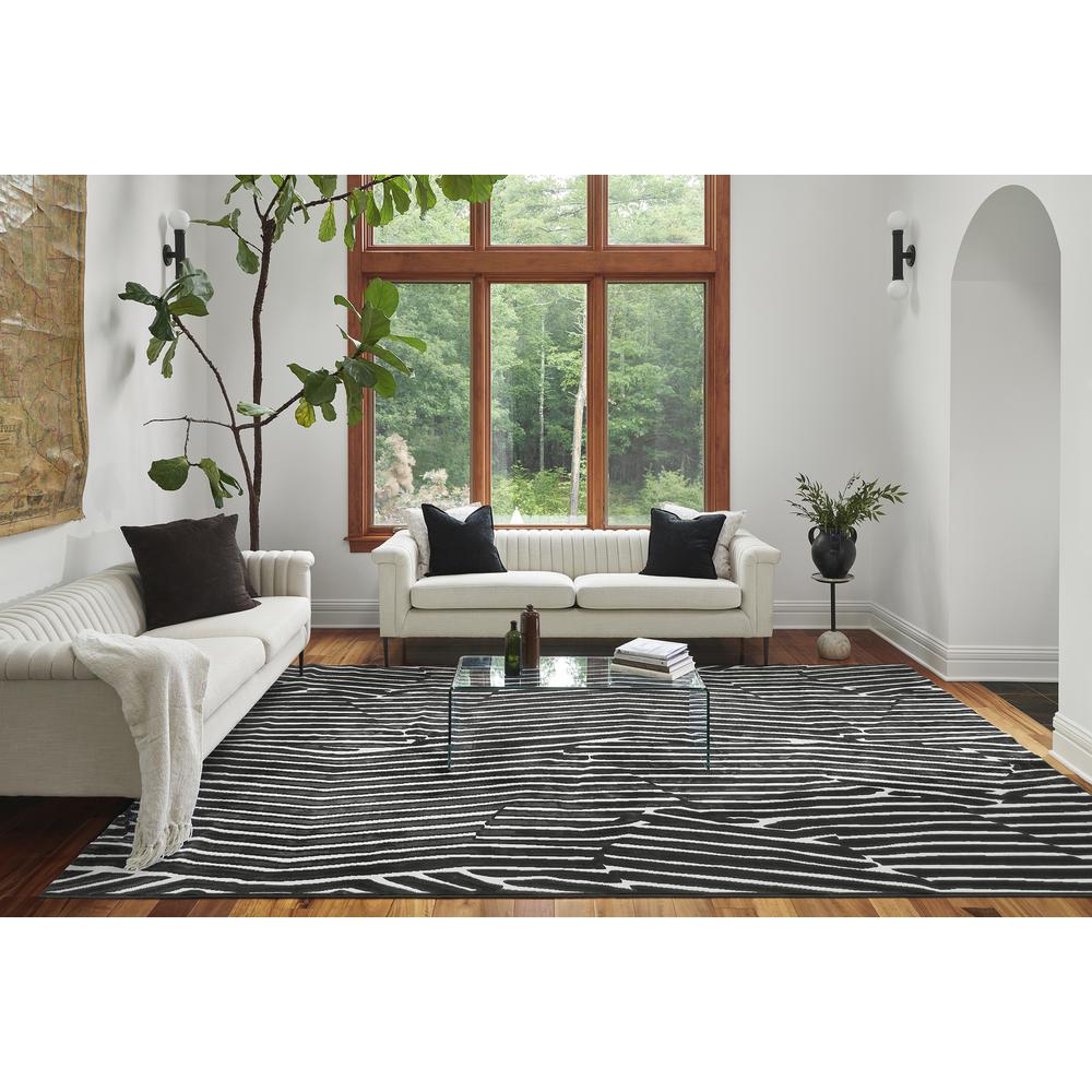 Contemporary Runner Area Rug, Black, 2'3" X 7'6" Runner. Picture 9