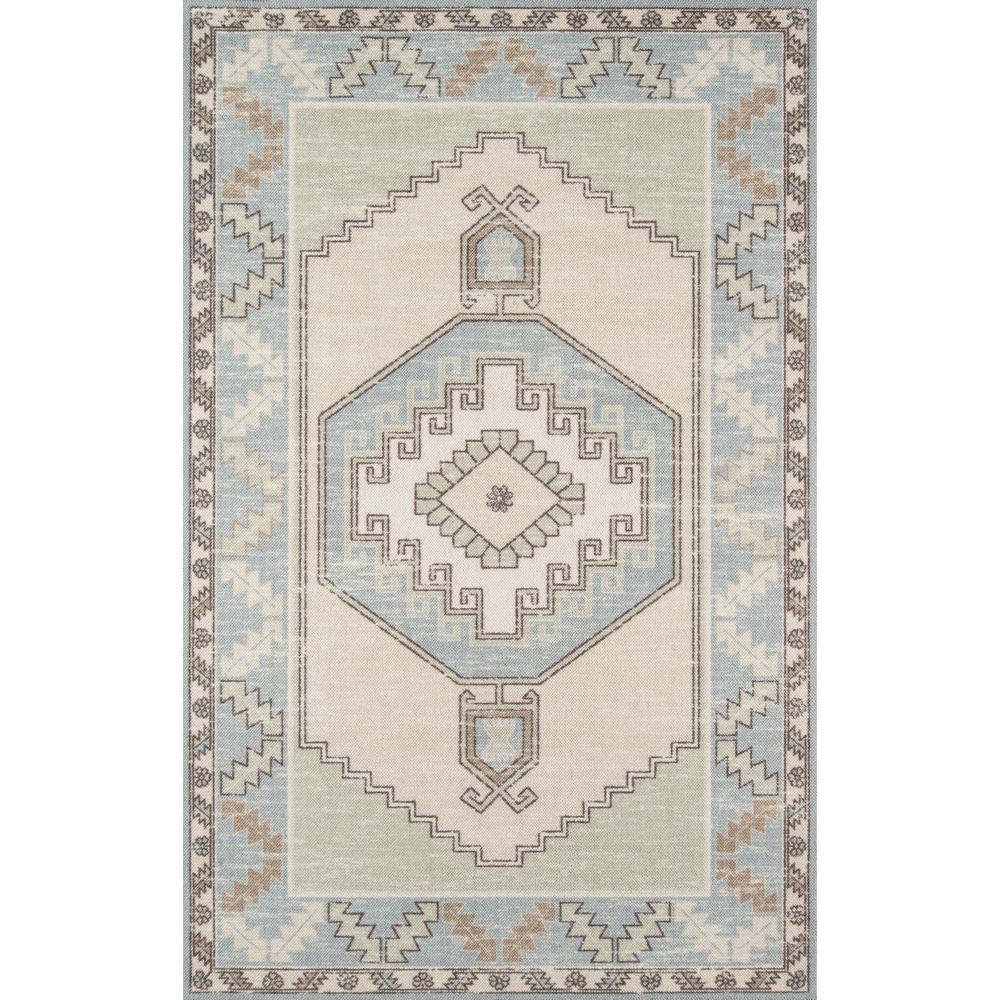 Traditional Rectangle Area Rug, Light Blue, 3'3" X 5'. Picture 1