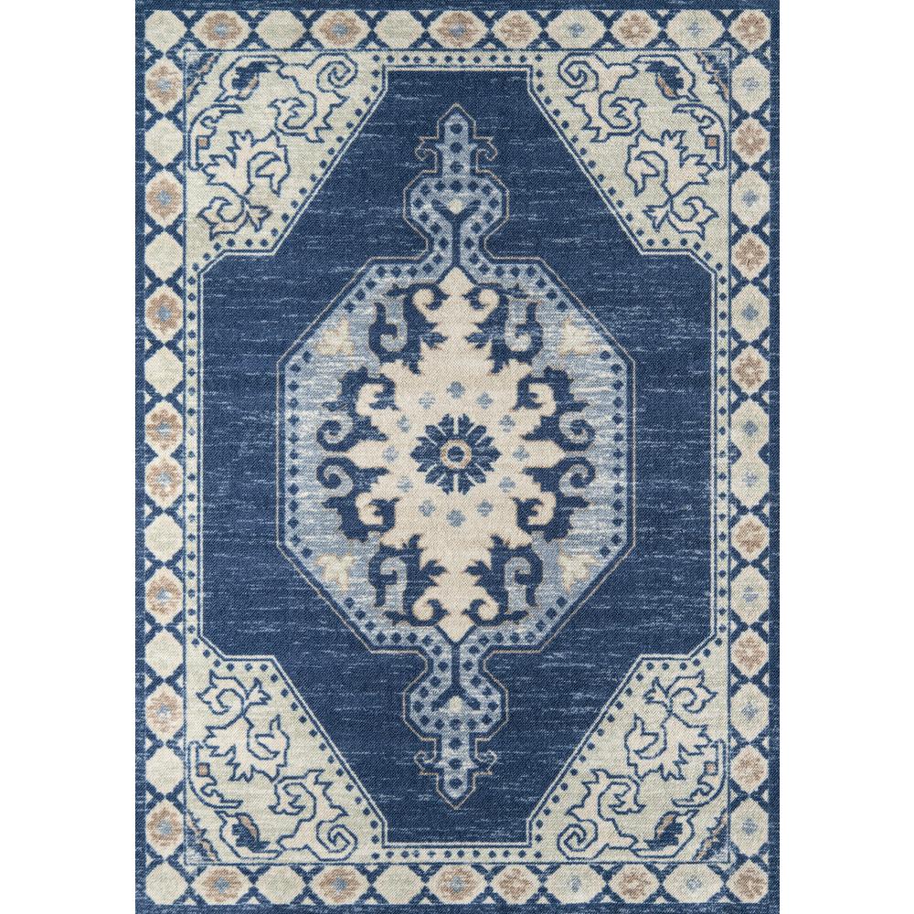 Traditional Rectangle Area Rug, Navy, 3'3" X 5'. Picture 1