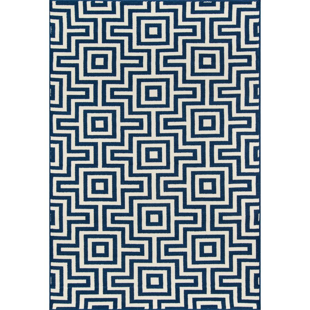 Contemporary Runner Area Rug, Navy, 2'3" X 7'6" Runner. Picture 1