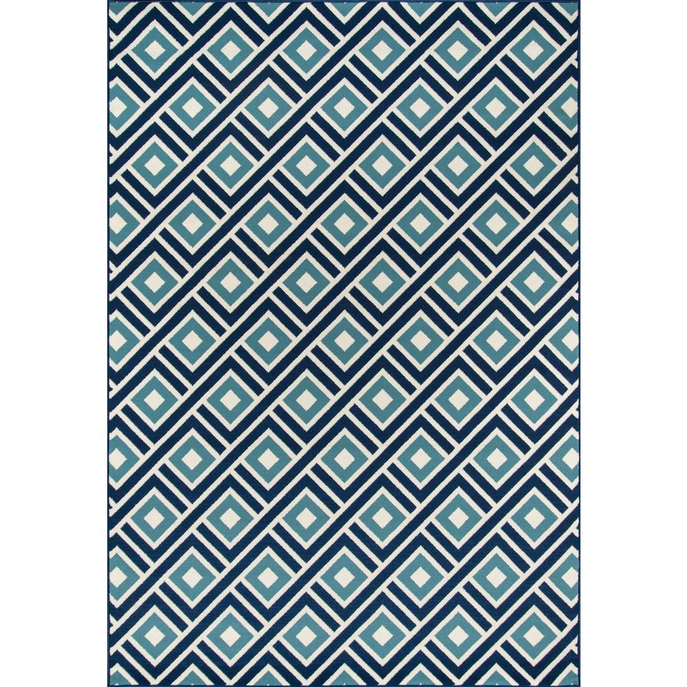 Contemporary Runner Area Rug, Blue, 2'3" X 7'6" Runner. Picture 1