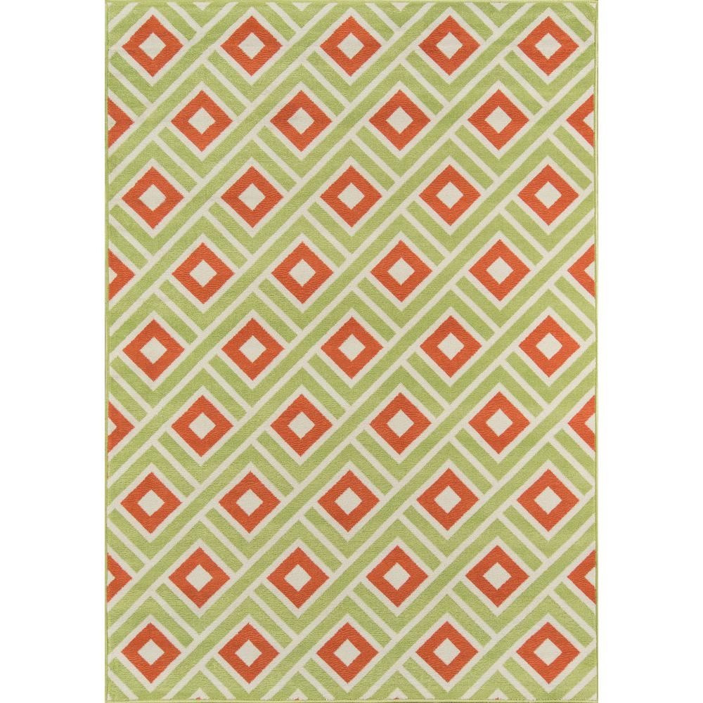 Contemporary Runner Area Rug, Green, 2'3" X 7'6" Runner. Picture 1