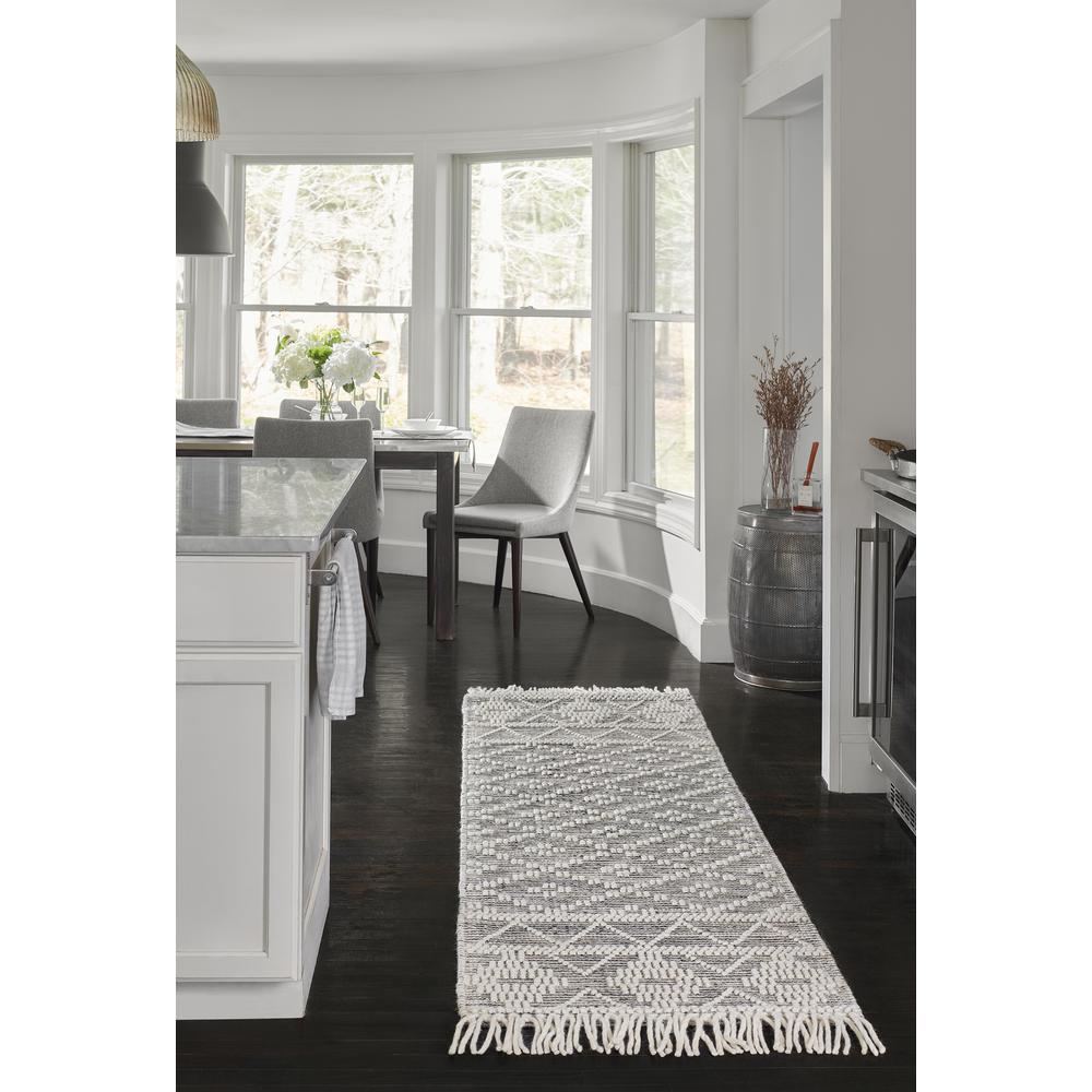 Contemporary Runner Area Rug, Charcoal, 2'3" X 8' Runner. Picture 12