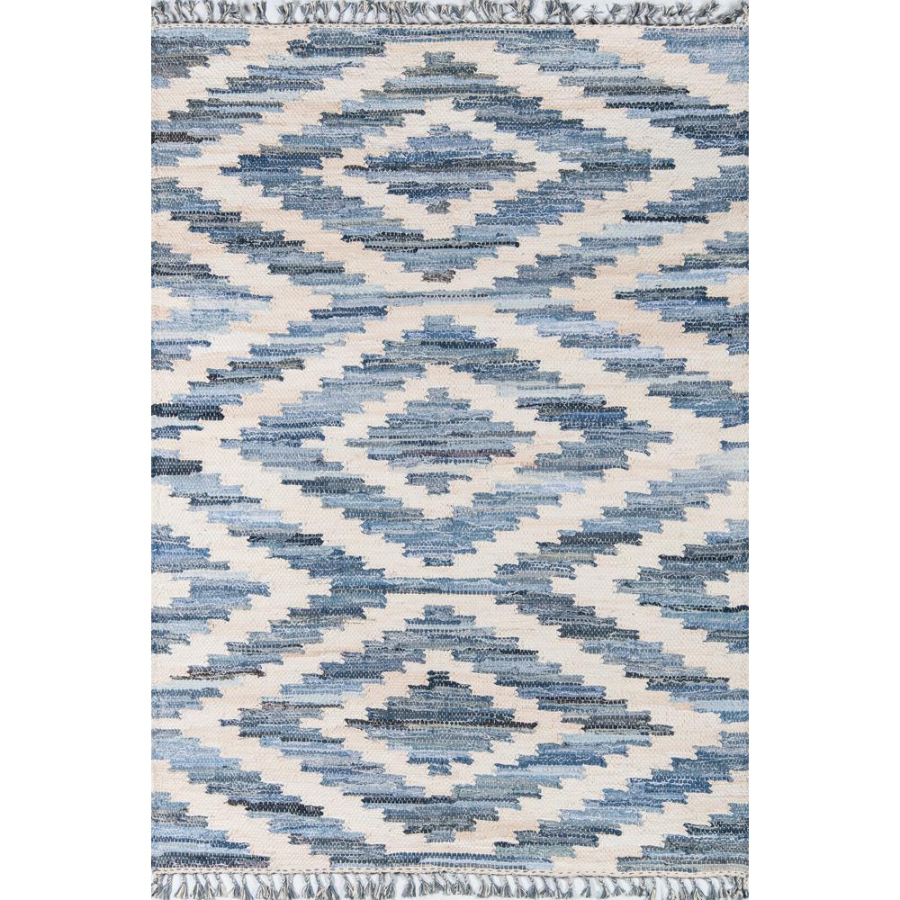 Contemporary Rectangle Area Rug, Blue, 2'6" X 4'. Picture 1